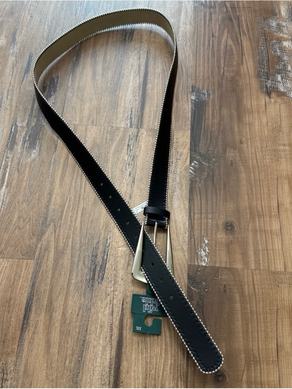 Black Belt with Silver Beads